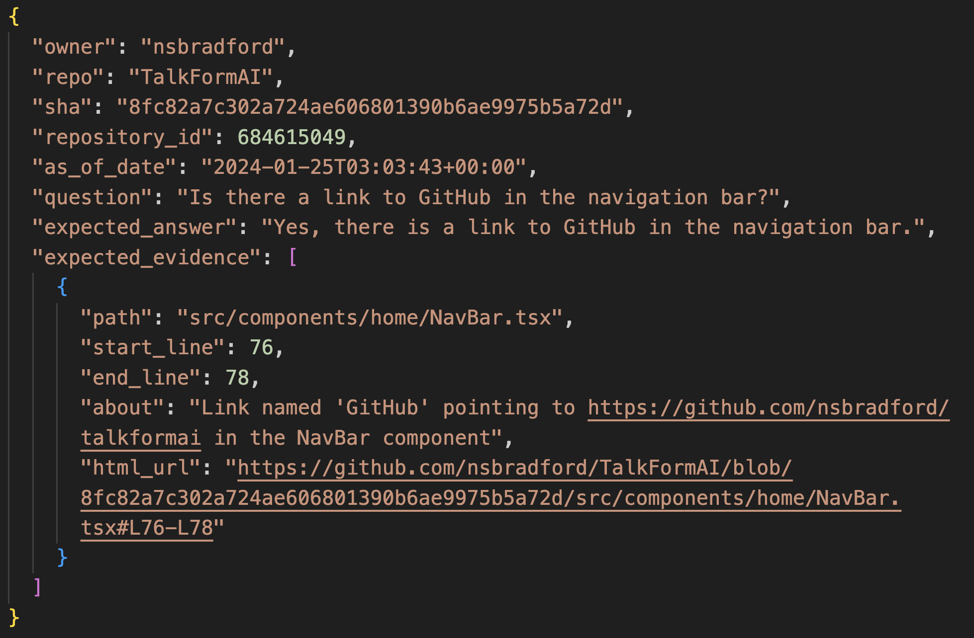 Screenshot of an internal UI for annotating Question-Answer pairs used to generate code search evaluation datasets